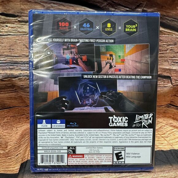 Q.U.B.E. 10th Anniversary PS4 Limited Run #506 SEALED Toxic Games Puzzle NEW - Picture 2 of 6